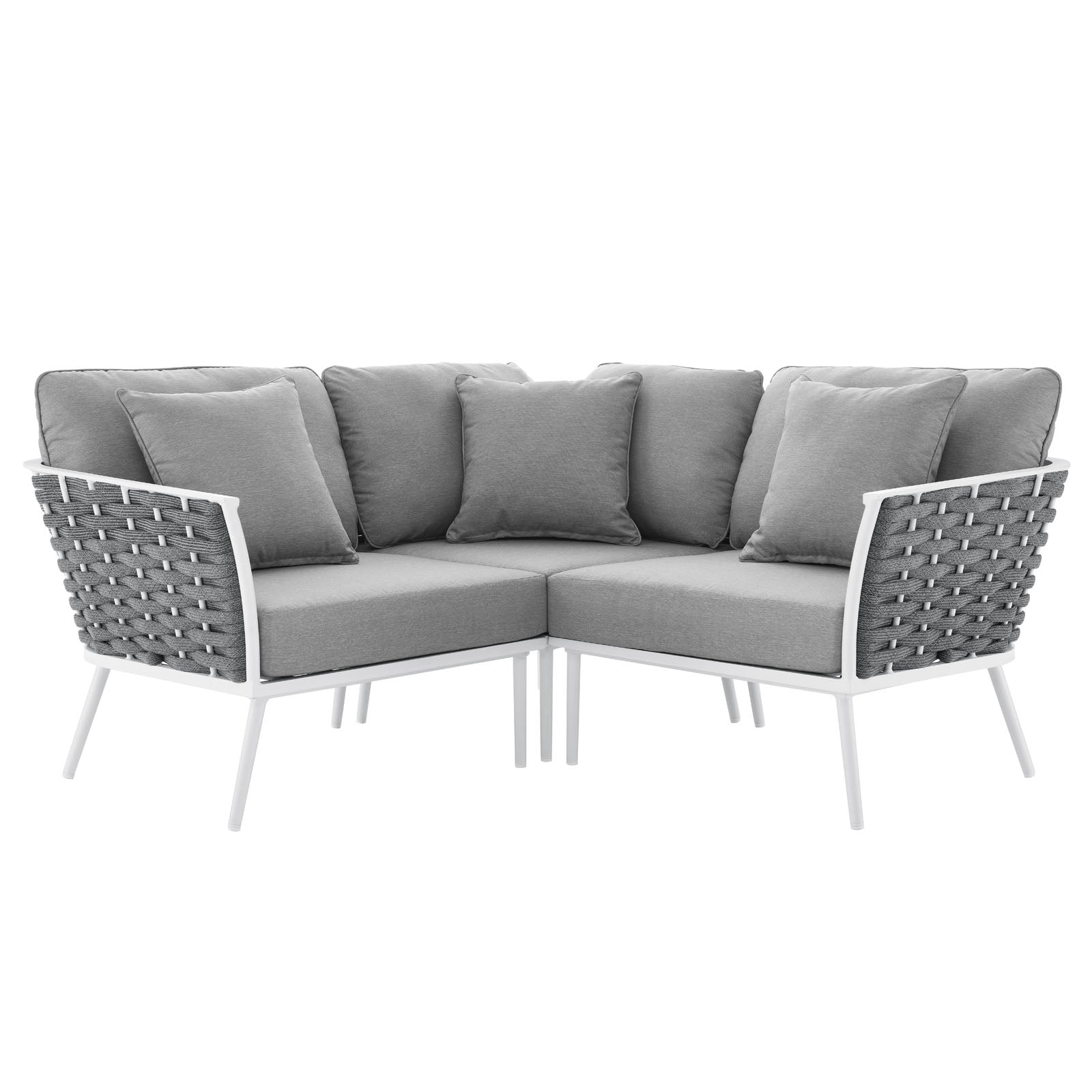 Stance Outdoor Patio Aluminum Outdoor Patio Aluminum Small Sectional Sofa By Modway | Outdoor Sofas, Loveseats & Sectionals | Modishstore