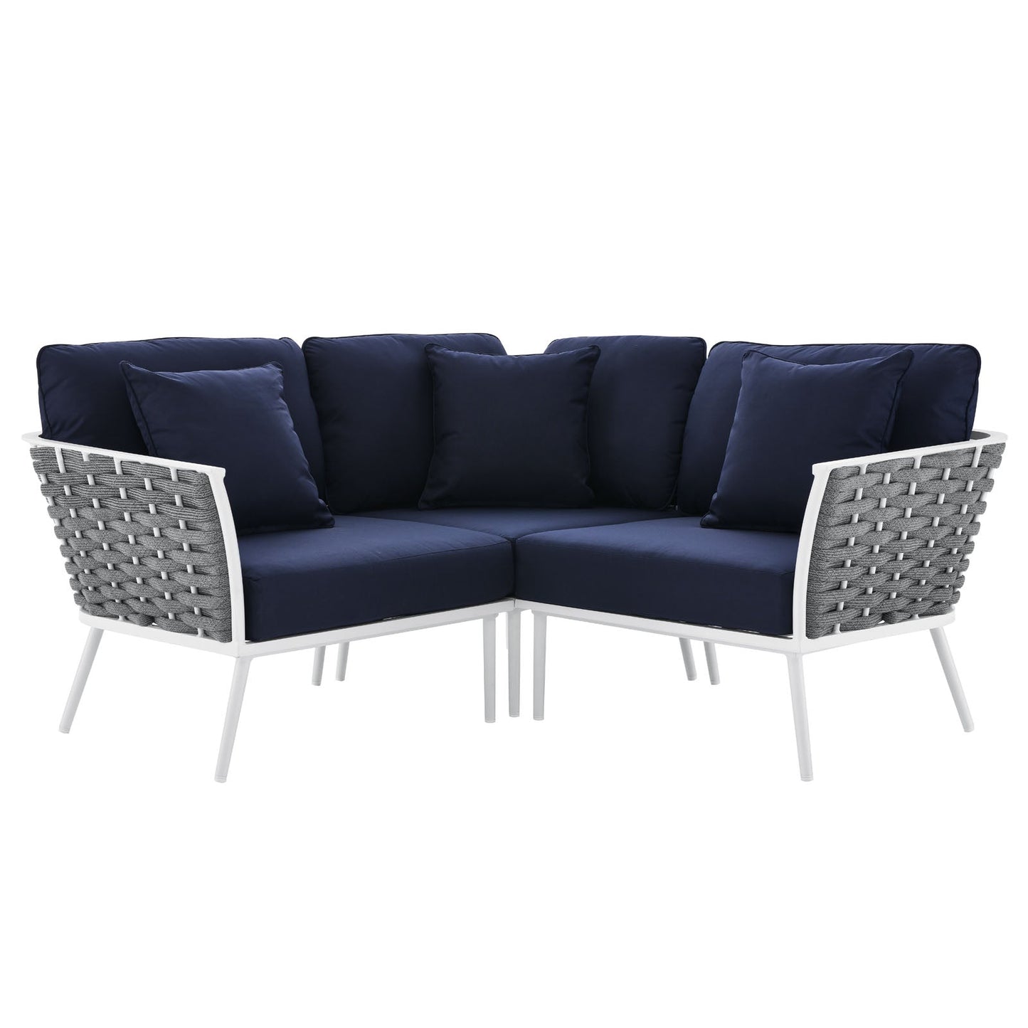 Stance Outdoor Patio Aluminum Outdoor Patio Aluminum Small Sectional Sofa By Modway | Outdoor Sofas, Loveseats & Sectionals | Modishstore-2