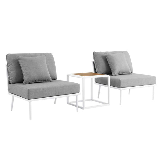 Stance 3 Piece Outdoor Patio Aluminum Outdoor Patio Aluminum Set By Modway | Outdoor Sofas, Loveseats & Sectionals | Modishstore