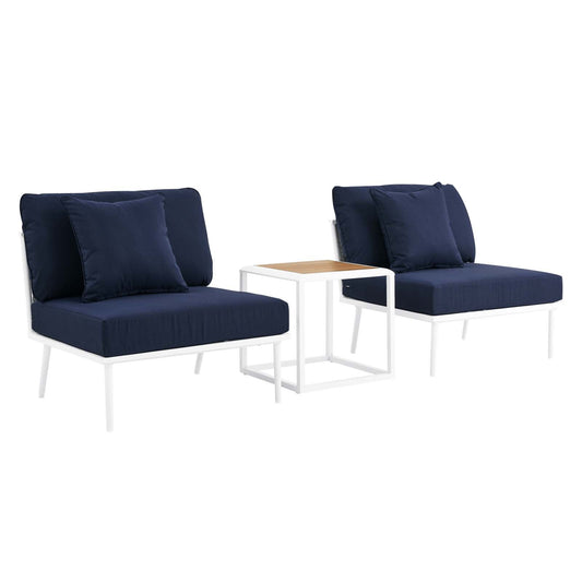 Stance 3 Piece Outdoor Patio Aluminum Outdoor Patio Aluminum Set By Modway | Outdoor Sofas, Loveseats & Sectionals | Modishstore-2