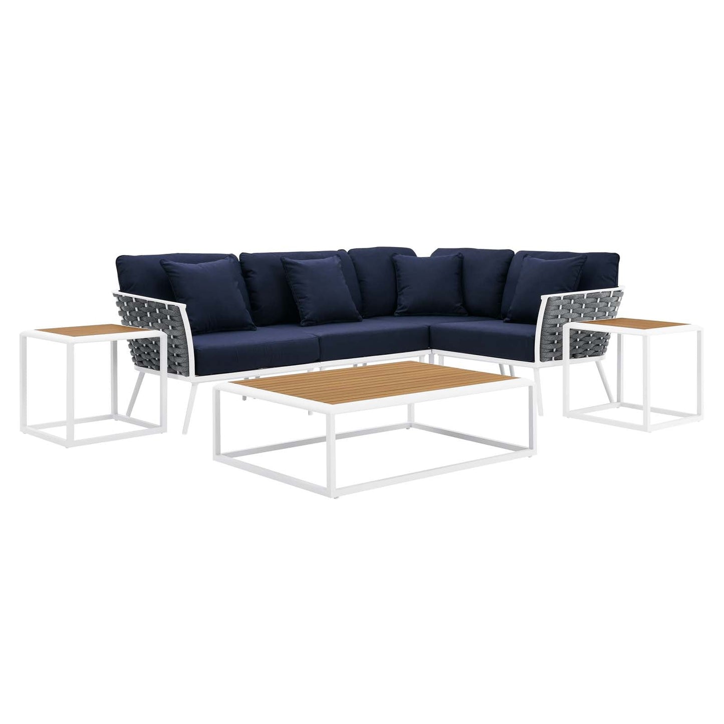 Stance 7 Piece Outdoor Patio Aluminum Outdoor Patio Aluminum Sectional Sofa Set By Modway | Outdoor Sofas, Loveseats & Sectionals | Modishstore-2