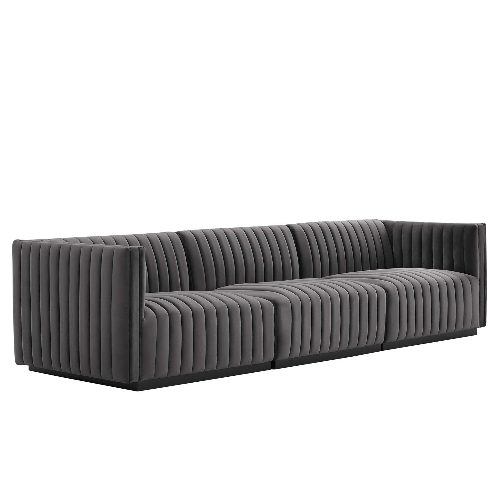 Conjure Channel Tufted Performance Velvet Sofa By Modway - EEI-5765 | Sofas - 3