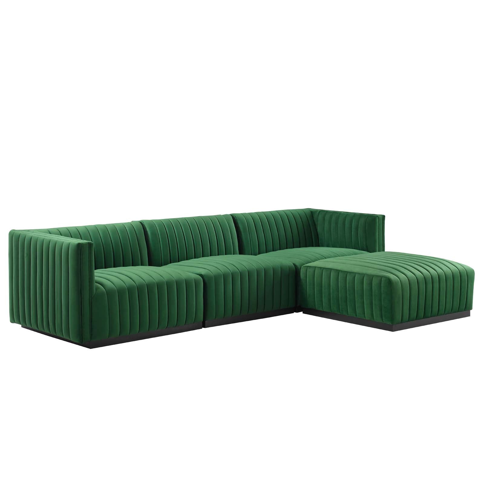 Conjure Channel Tufted Performance Velvet 4-Piece Sectional By Modway - EEI-5766 | Sectional - 2