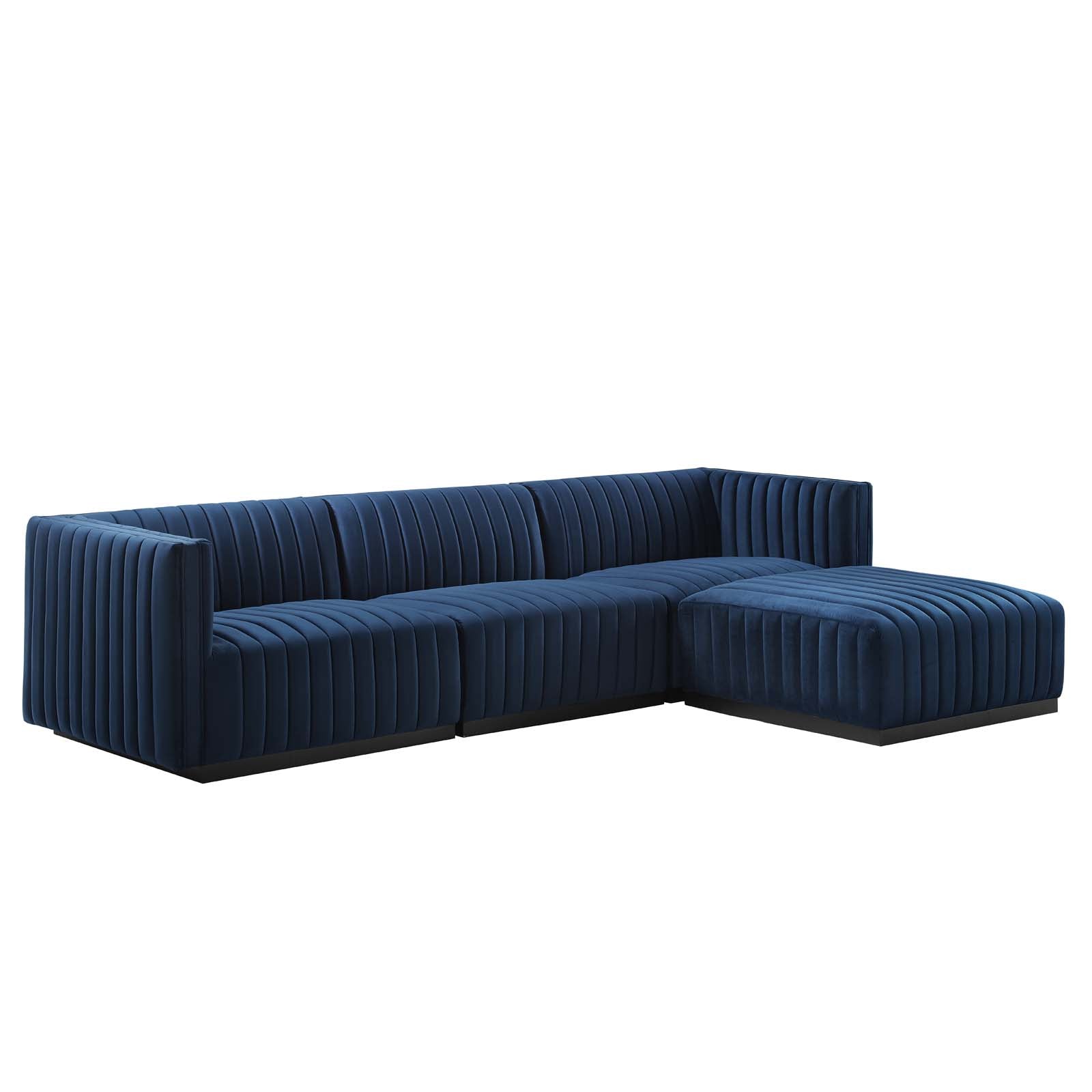 Conjure Channel Tufted Performance Velvet 4-Piece Sectional By Modway - EEI-5766 | Sectional - 4