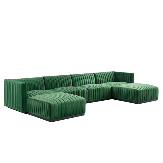 Conjure Channel Tufted Performance Velvet 6-Piece Sectional By Modway - EEI-5768 | Sofa Set - 2