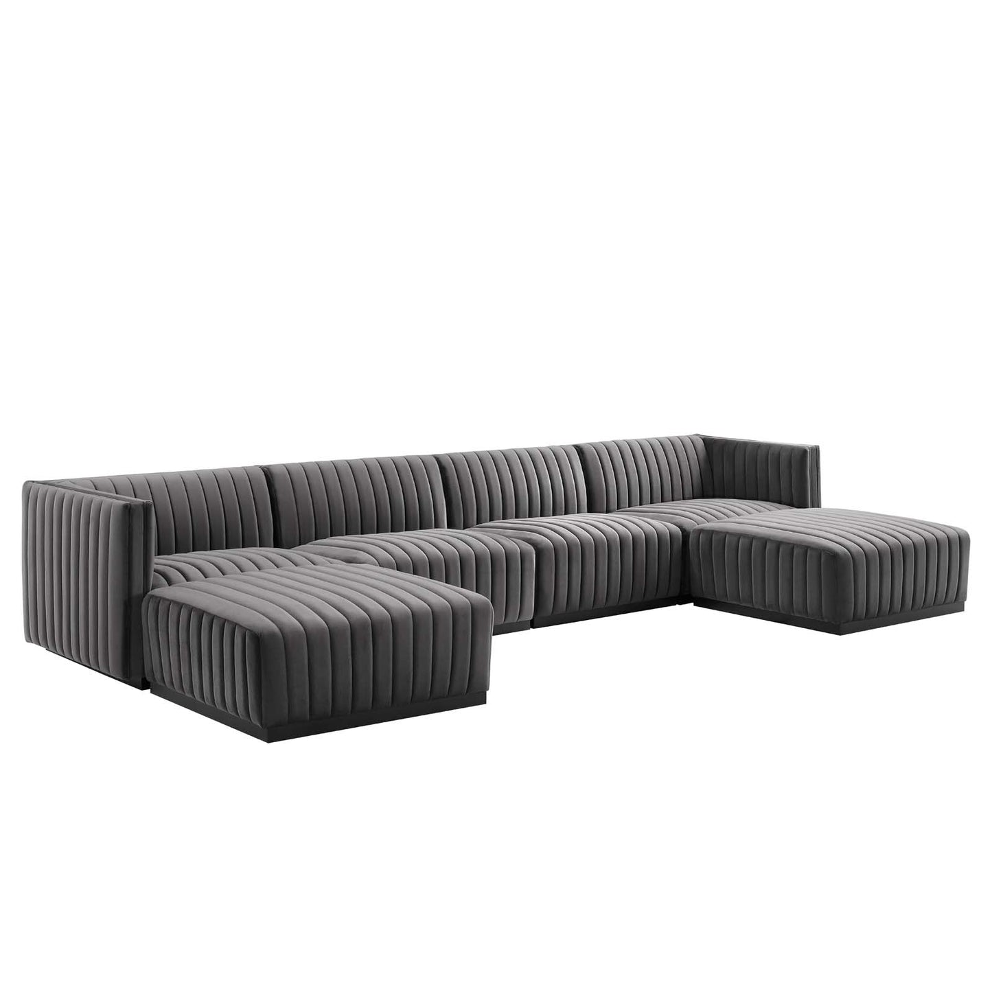 Conjure Channel Tufted Performance Velvet 6-Piece Sectional By Modway - EEI-5768 | Sofa Set - 3