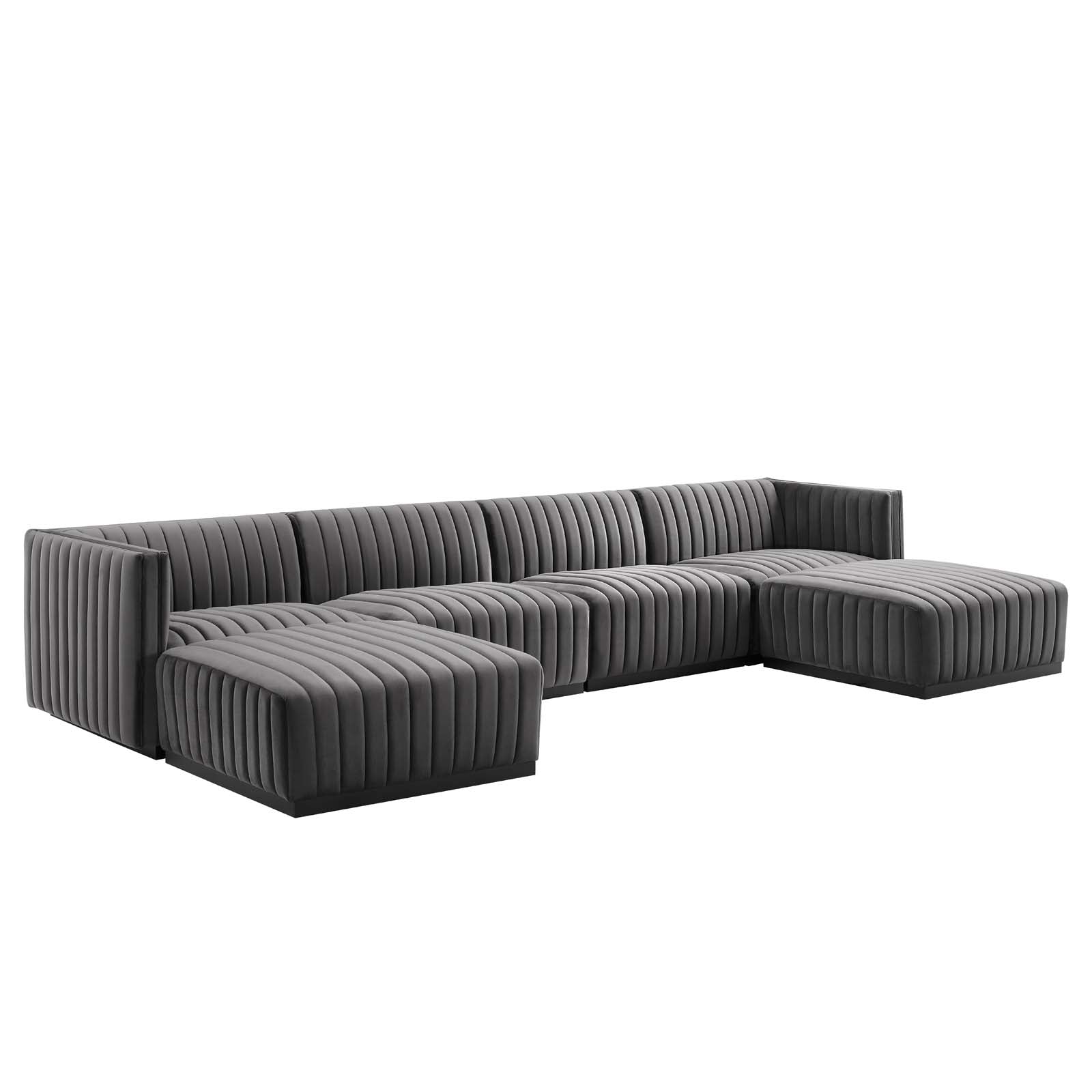 Conjure Channel Tufted Performance Velvet 6-Piece Sectional By Modway - EEI-5768 | Sofa Set - 3