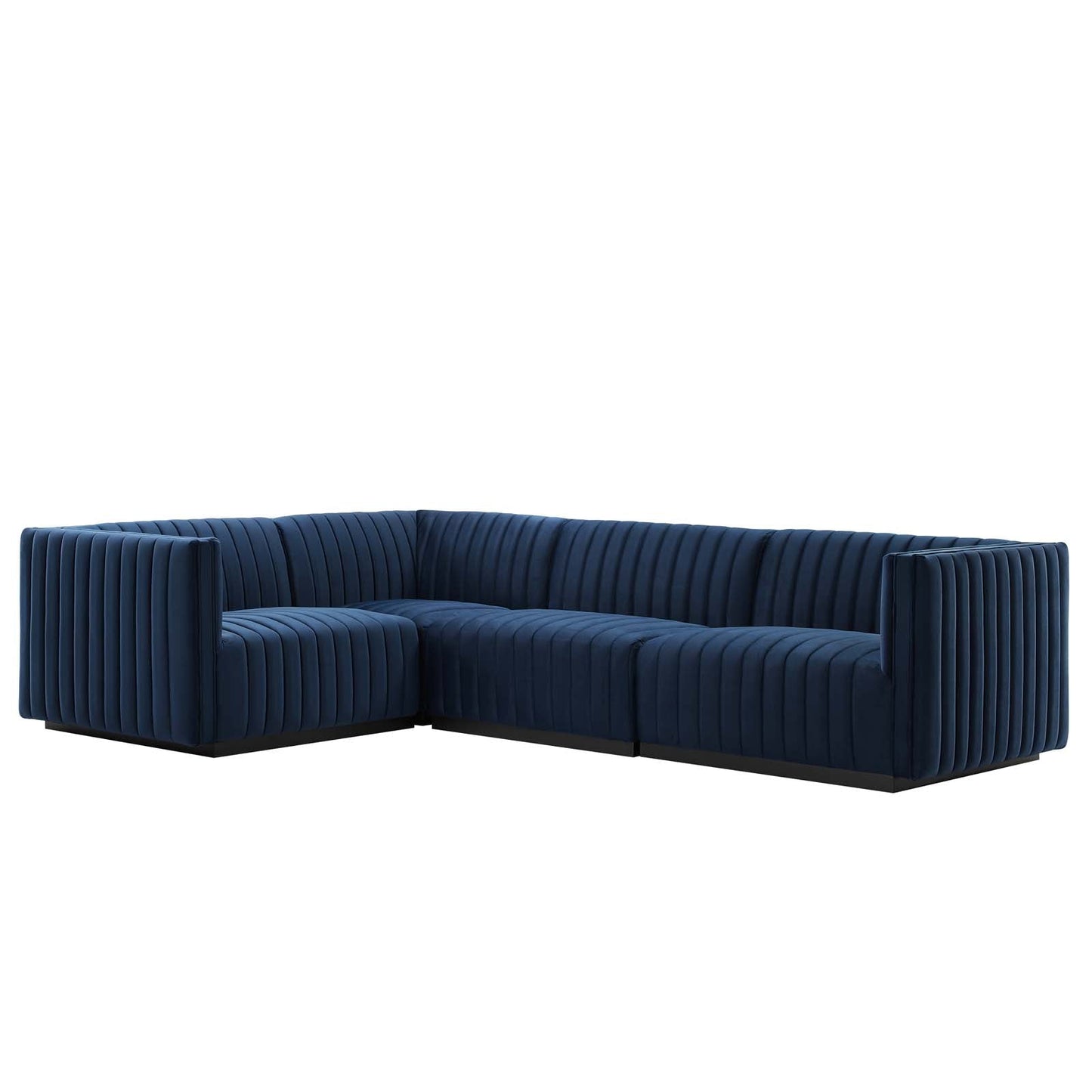 Conjure Channel Tufted Performance Velvet 4-Piece Sectional By Modway - EEI-5769 | Sectional - 4