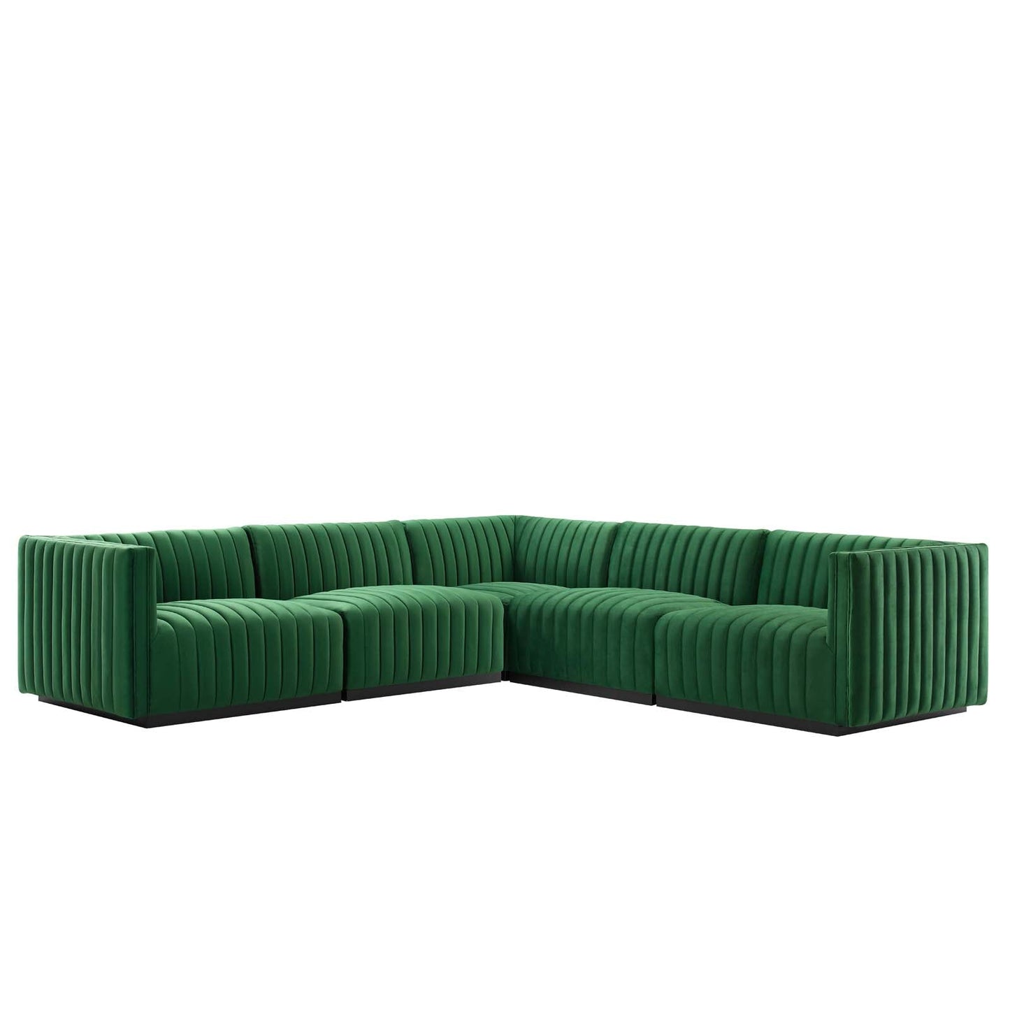 Conjure Channel Tufted Performance Velvet 5-Piece Sectional By Modway - EEI-5772 | Sectional - 2