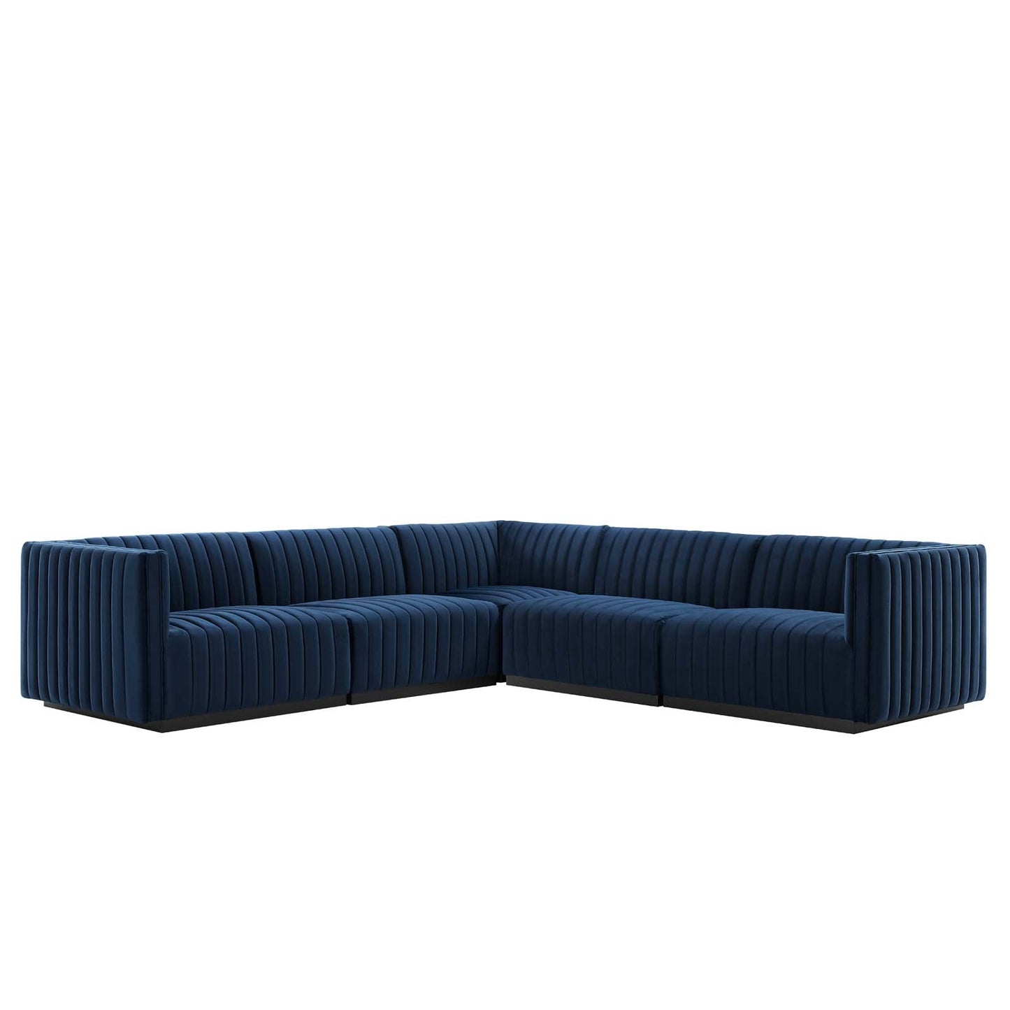Conjure Channel Tufted Performance Velvet 5-Piece Sectional By Modway - EEI-5772 | Sectional - 4