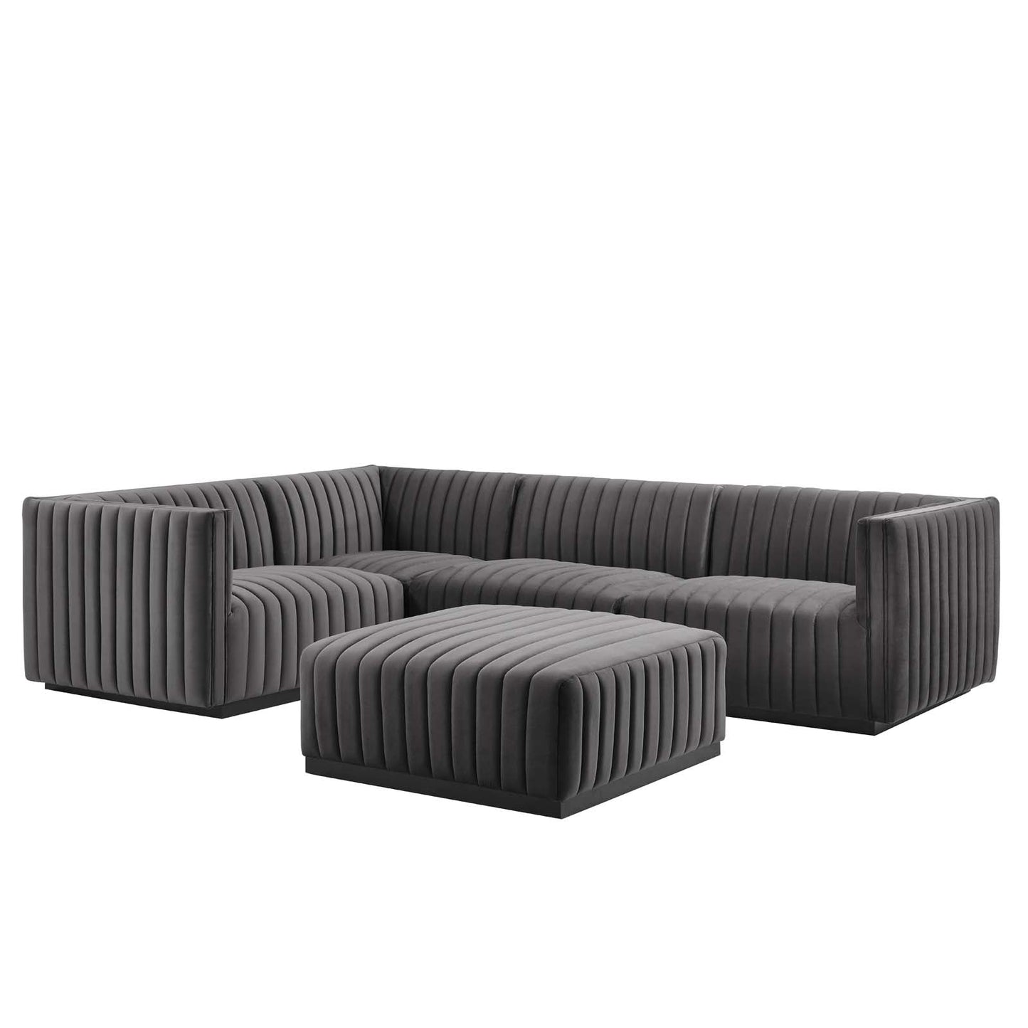 Conjure Channel Tufted Performance Velvet 5-Piece Sectional By Modway - EEI-5774 | Sectional - 3