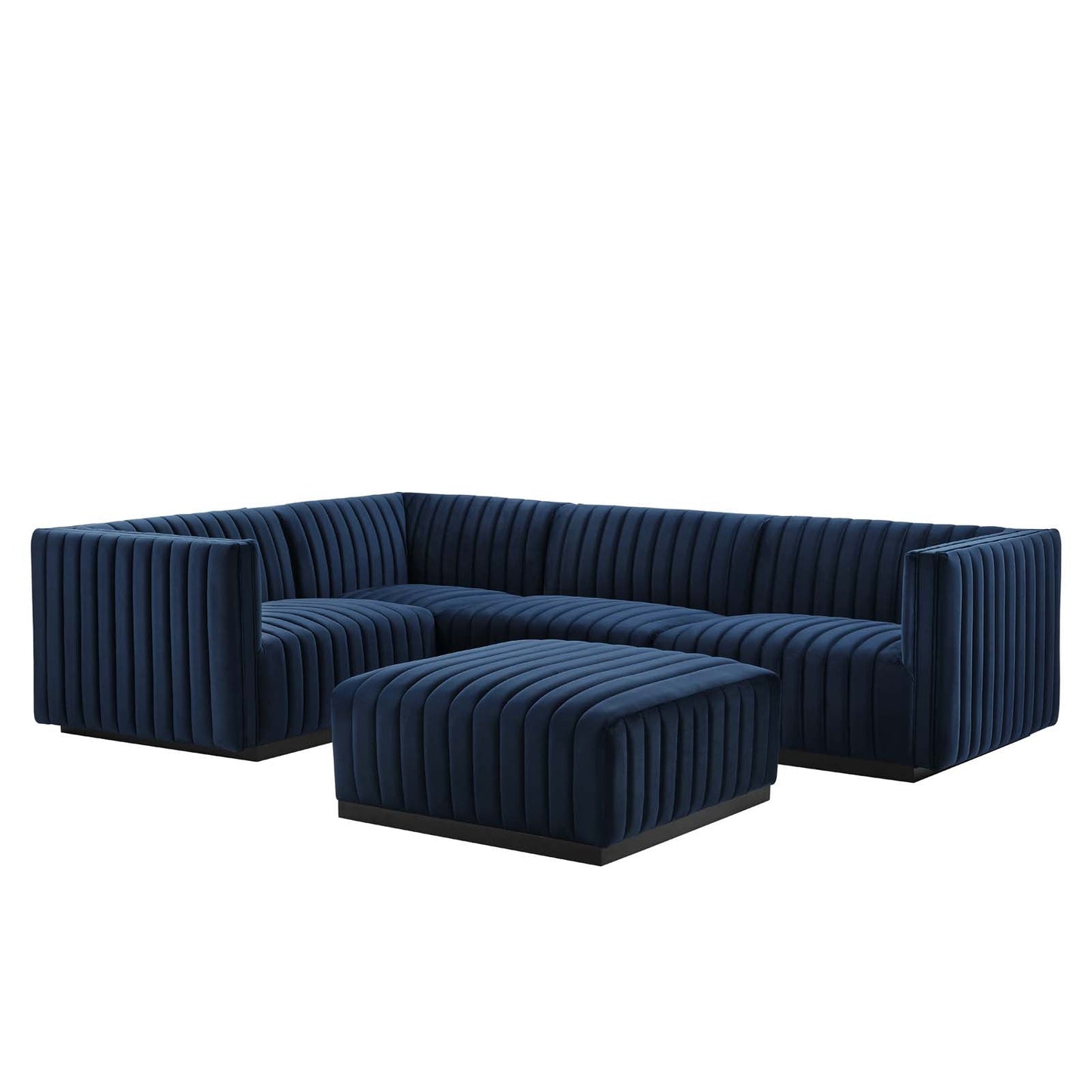 Conjure Channel Tufted Performance Velvet 5-Piece Sectional By Modway - EEI-5774 | Sectional - 4