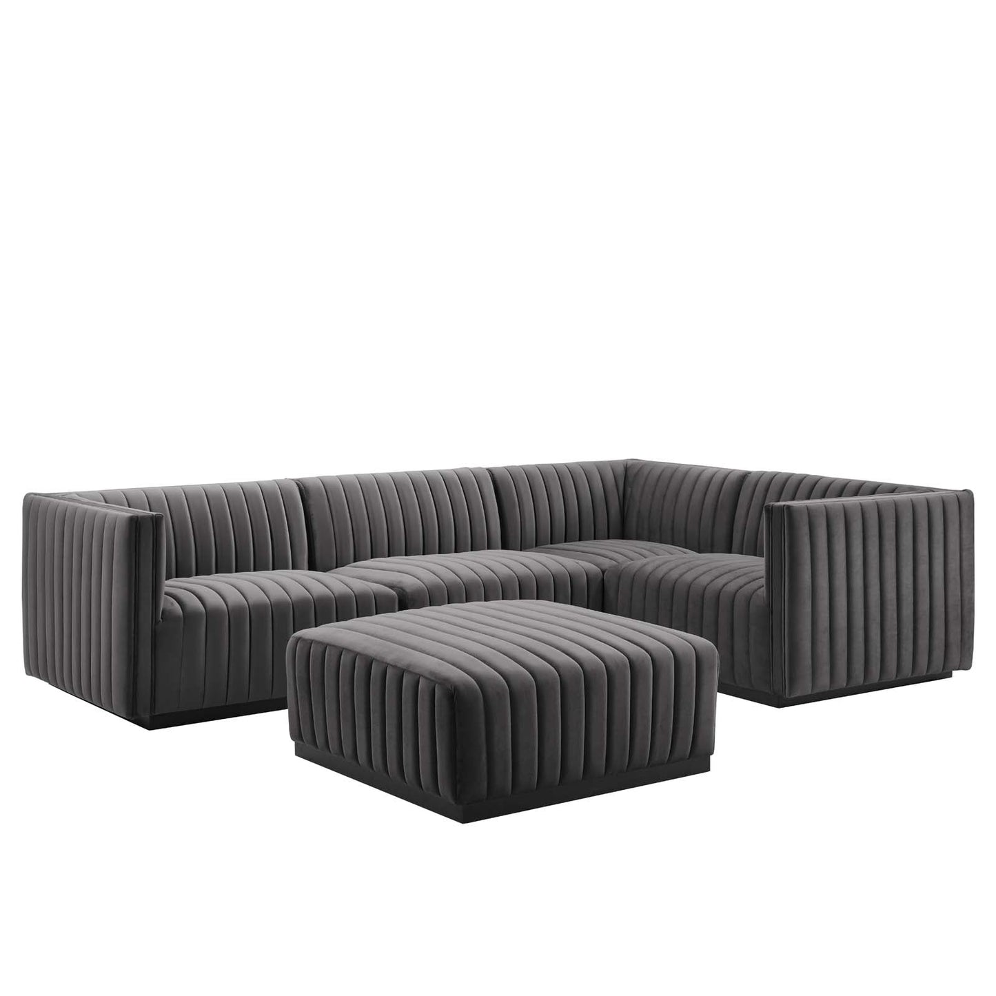 Conjure Channel Tufted Performance Velvet 5-Piece Sectional By Modway - EEI-5775 | Sectional - 3