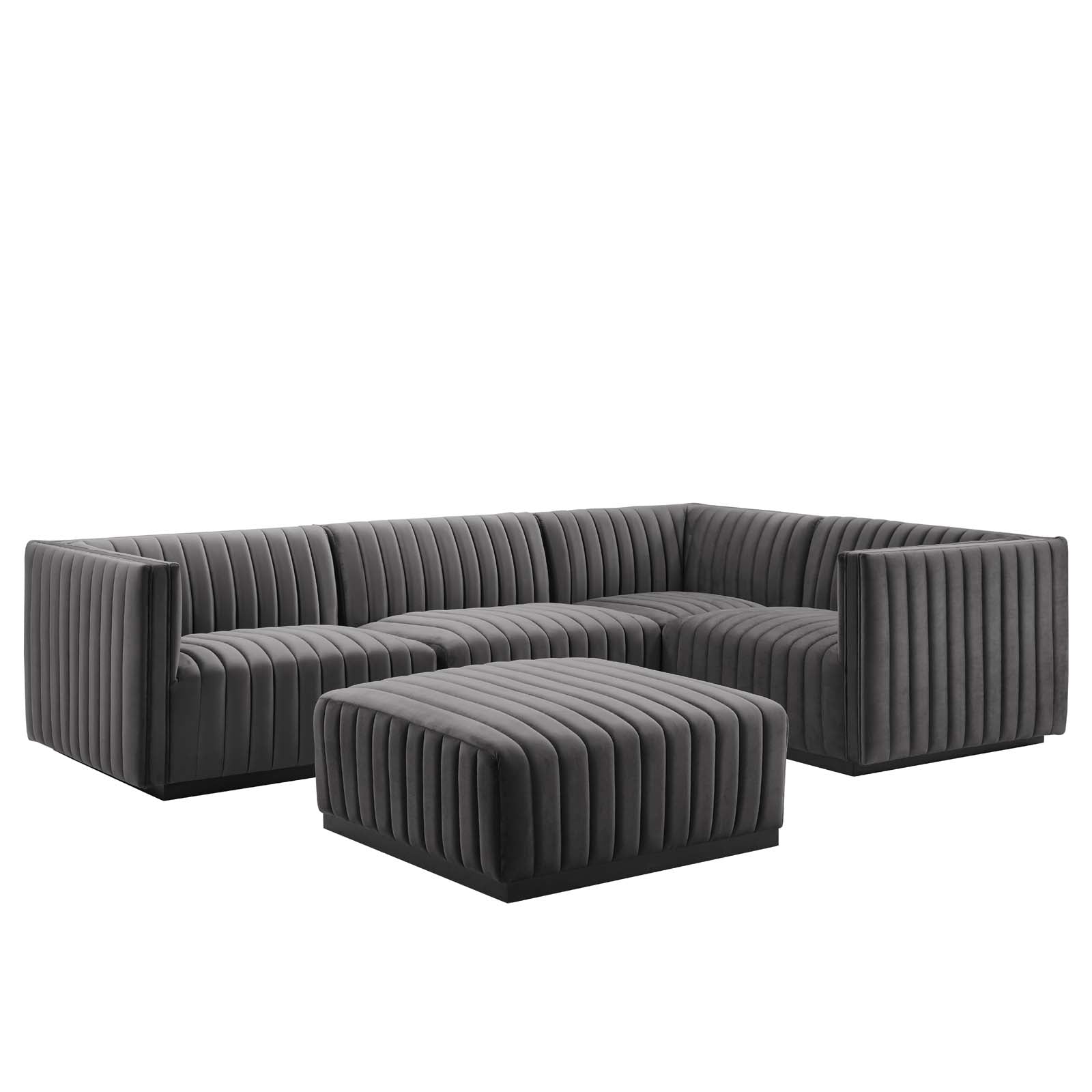Conjure Channel Tufted Performance Velvet 5-Piece Sectional By Modway - EEI-5775 | Sectional - 3