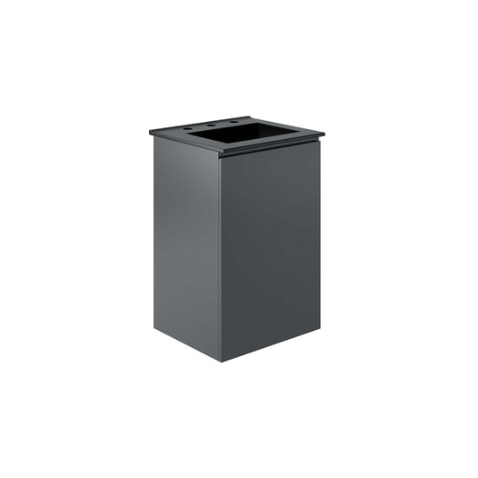 Bryn 18" Wall-Mount Bathroom Vanity By Modway - EEI-5776-GRY-BLK | Bathroom Accessories |  Modishstore