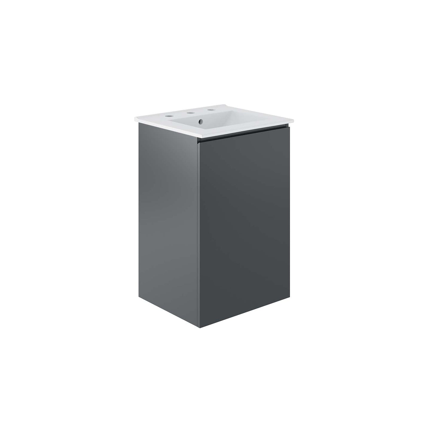 Bryn 18" Wall-Mount Bathroom Vanity By Modway - EEI-5776-GRY-BLK | Bathroom Accessories |  Modishstore - 2