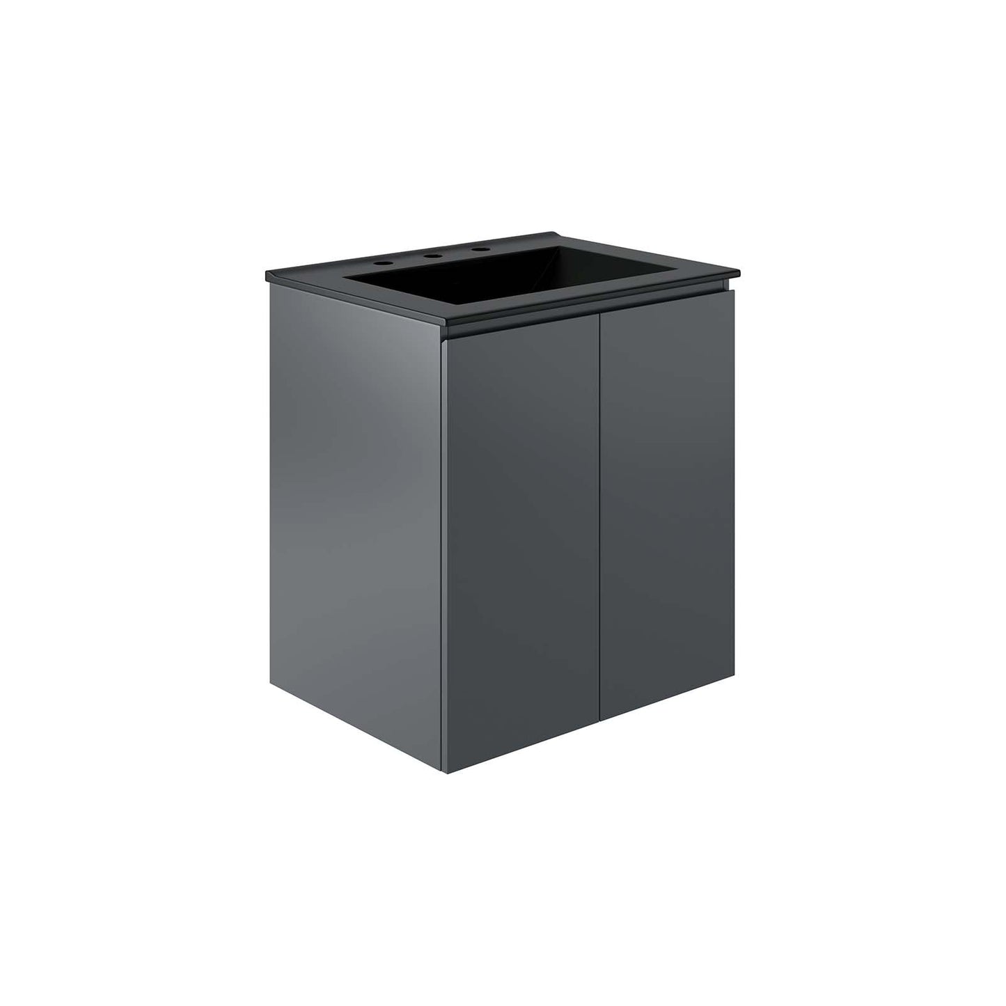 Bryn 24" Wall-Mount Bathroom Vanity By Modway - EEI-5777-GRY-BLK | Bathroom Accessories |  Modishstore