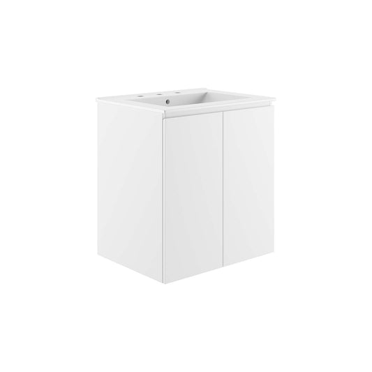 Bryn 24" Wall-Mount Bathroom Vanity By Modway - EEI-5777-GRY-BLK | Bathroom Accessories |  Modishstore - 4