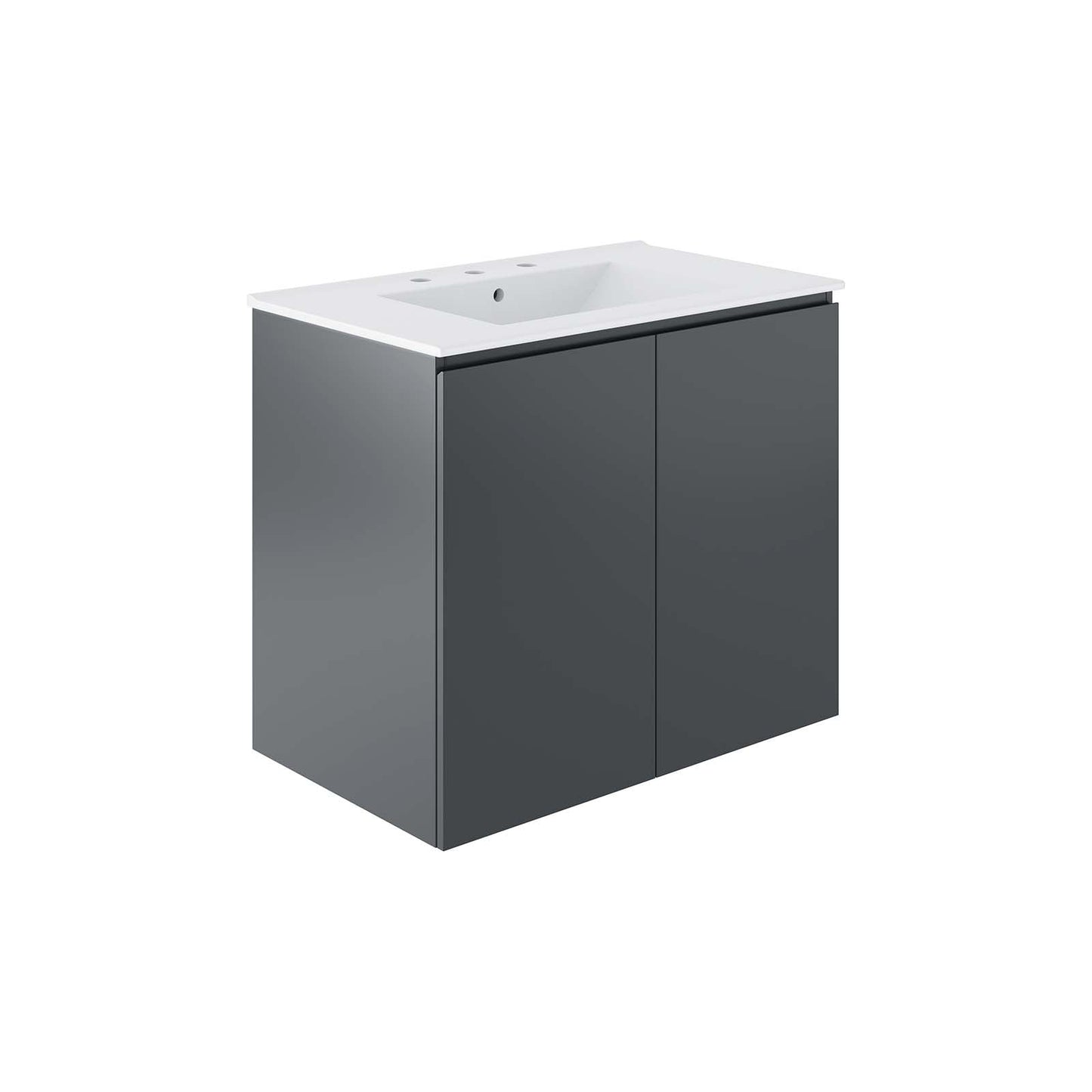 Bryn 30" Wall-Mount Bathroom Vanity By Modway - EEI-5778-GRY-BLK | Bathroom Accessories |  Modishstore - 2