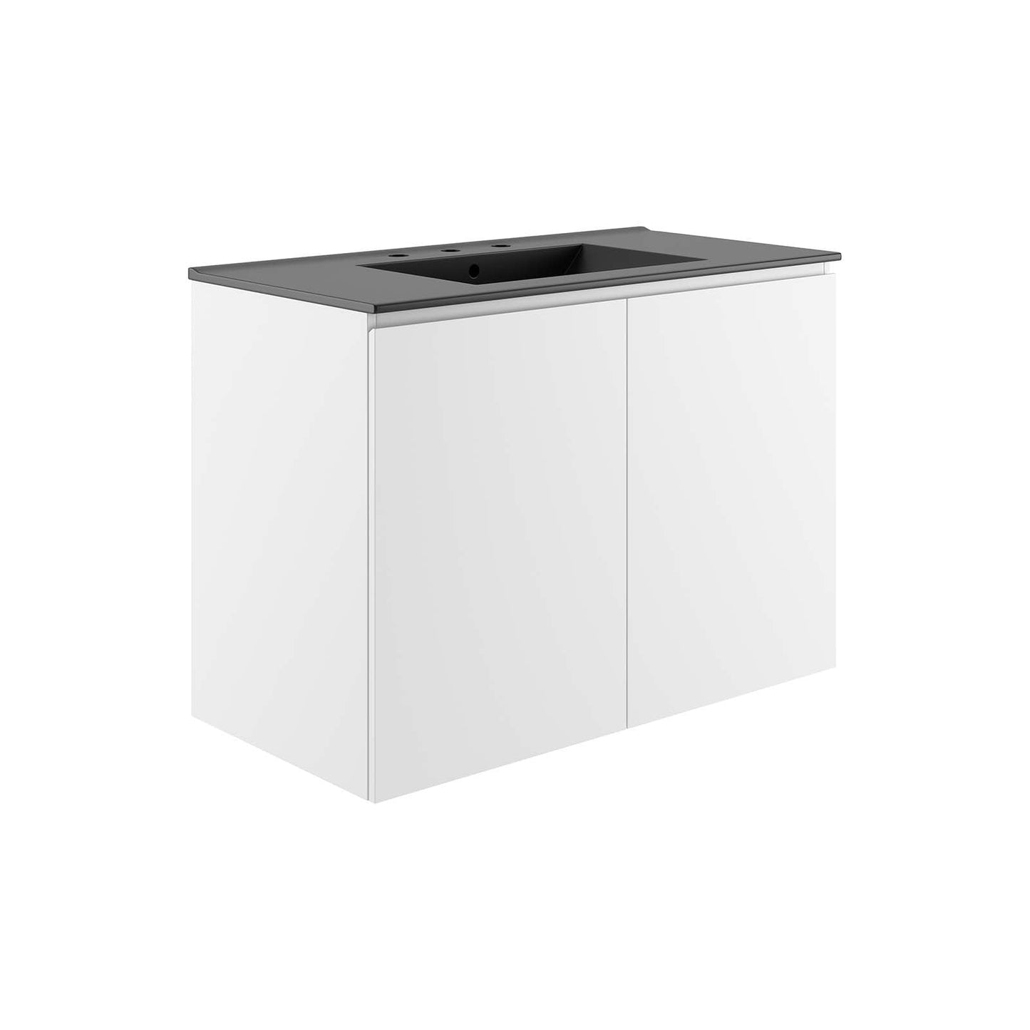 Bryn 36" Wall-Mount Bathroom Vanity By Modway - EEI-5779-GRY-BLK | Bathroom Accessories |  Modishstore - 3