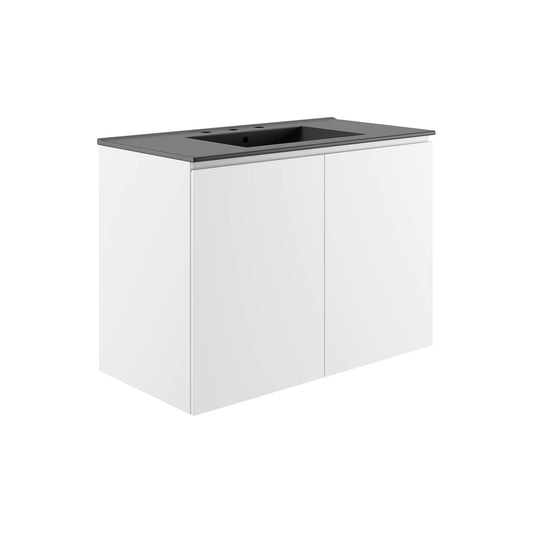 Bryn 36" Wall-Mount Bathroom Vanity By Modway - EEI-5779-GRY-BLK | Bathroom Accessories |  Modishstore - 3
