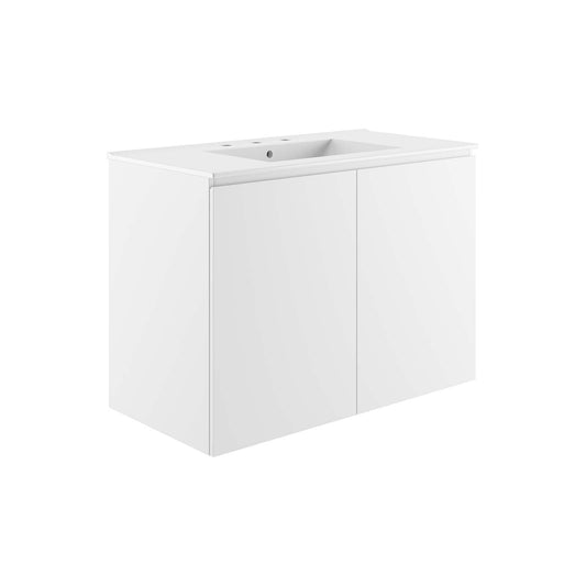Bryn 36" Wall-Mount Bathroom Vanity By Modway - EEI-5779-GRY-BLK | Bathroom Accessories |  Modishstore - 4