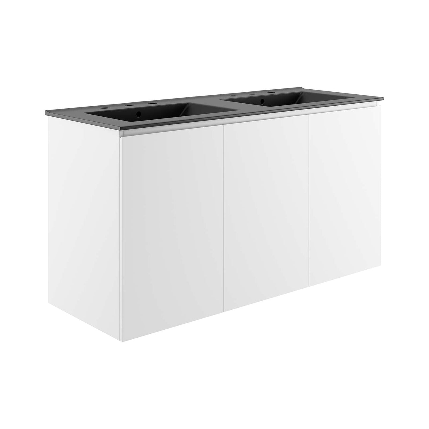 Bryn 48" Wall-Mount Double Sink Bathroom Vanity By Modway - EEI-5781-GRY-BLK | Bathroom Accessories |  Modishstore - 3