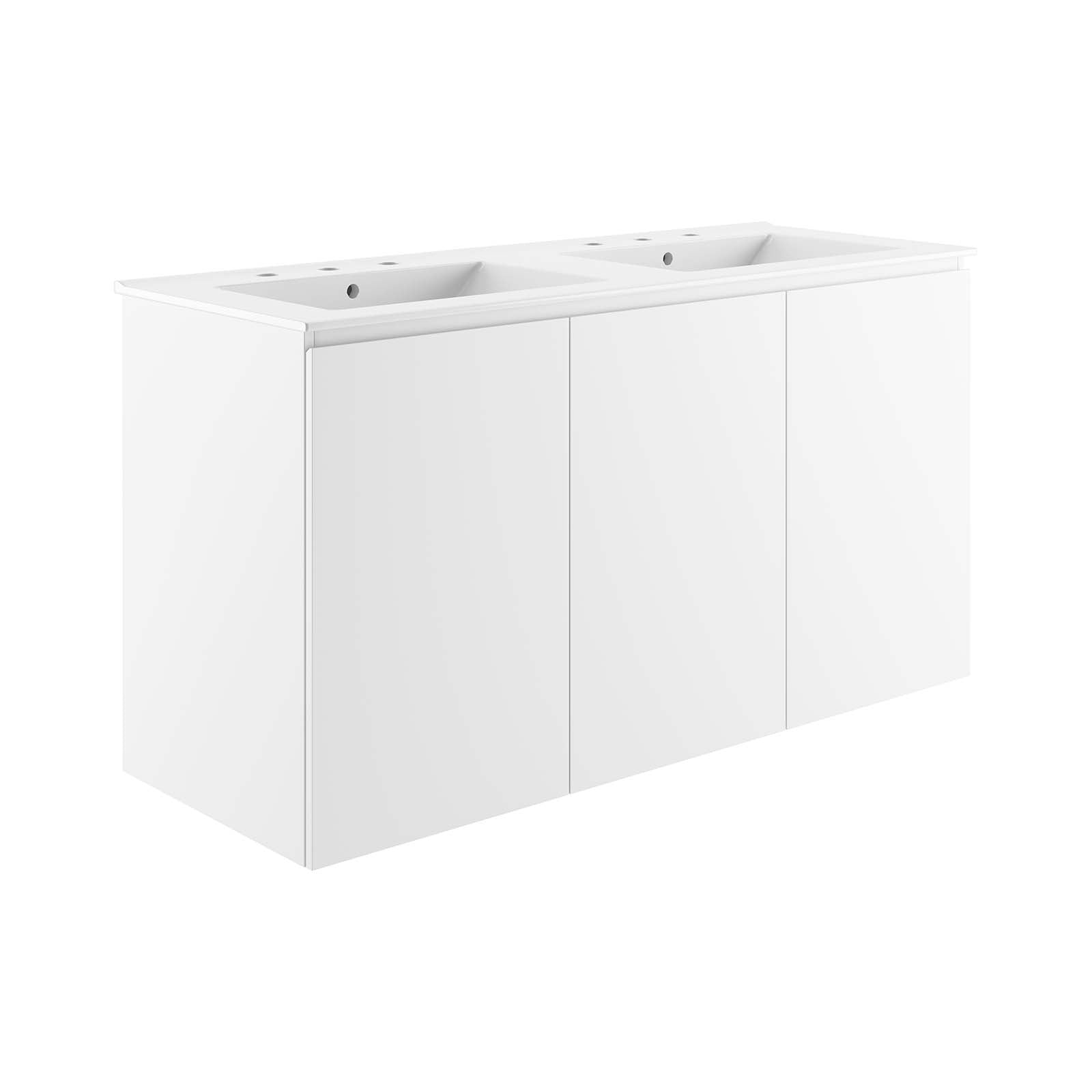 Bryn 48" Wall-Mount Double Sink Bathroom Vanity By Modway - EEI-5781-GRY-BLK | Bathroom Accessories |  Modishstore - 4