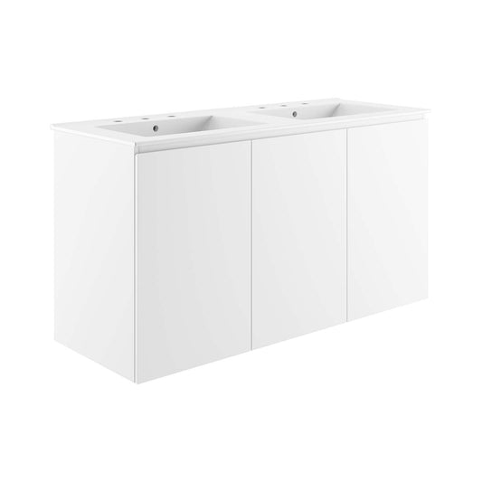 Bryn 48" Wall-Mount Double Sink Bathroom Vanity By Modway - EEI-5781-GRY-BLK | Bathroom Accessories |  Modishstore - 4