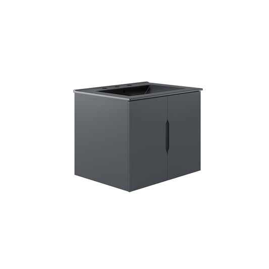 Vitality 24" Bathroom Vanity By Modway - EEI-5782-GRY-BLK | Bathroom Accessories |  Modishstore