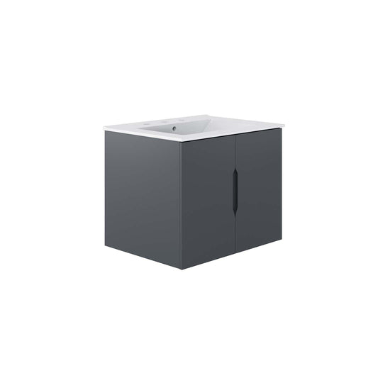 Vitality 24" Bathroom Vanity By Modway - EEI-5782-GRY-BLK | Bathroom Accessories |  Modishstore - 2