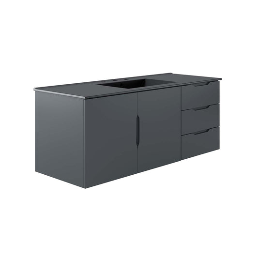 Vitality 48" Single Sink Bathroom Vanity By Modway - EEI-5784-GRY-BLK | Bathroom Accessories |  Modishstore