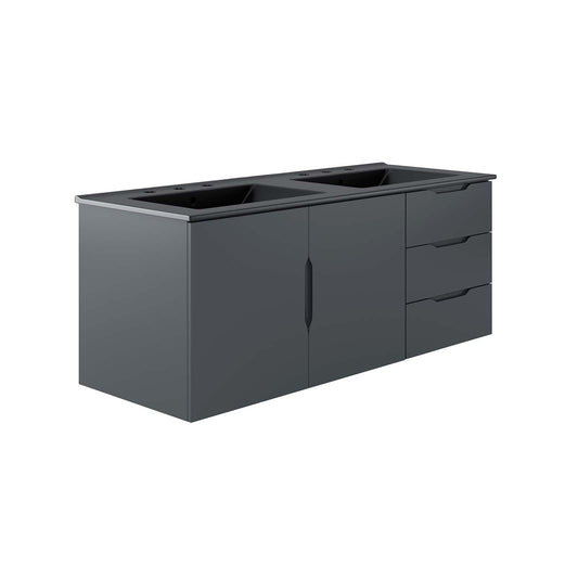 Vitality 48" Double Sink Bathroom Vanity By Modway - EEI-5785-GRY-BLK | Bathroom Accessories |  Modishstore