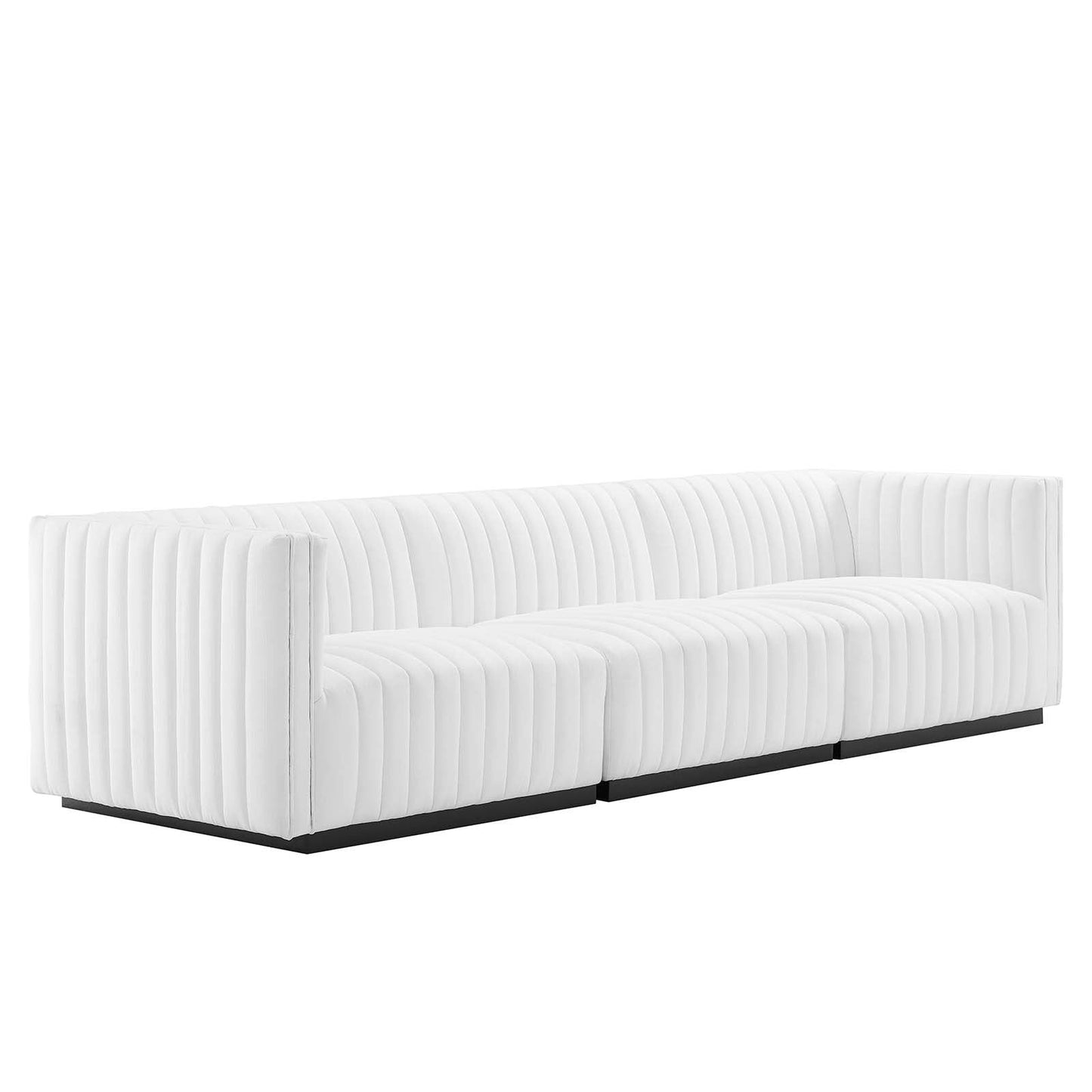 Conjure Channel Tufted Upholstered Fabric Sofa By Modway - EEI-5787 | Sofas - 3