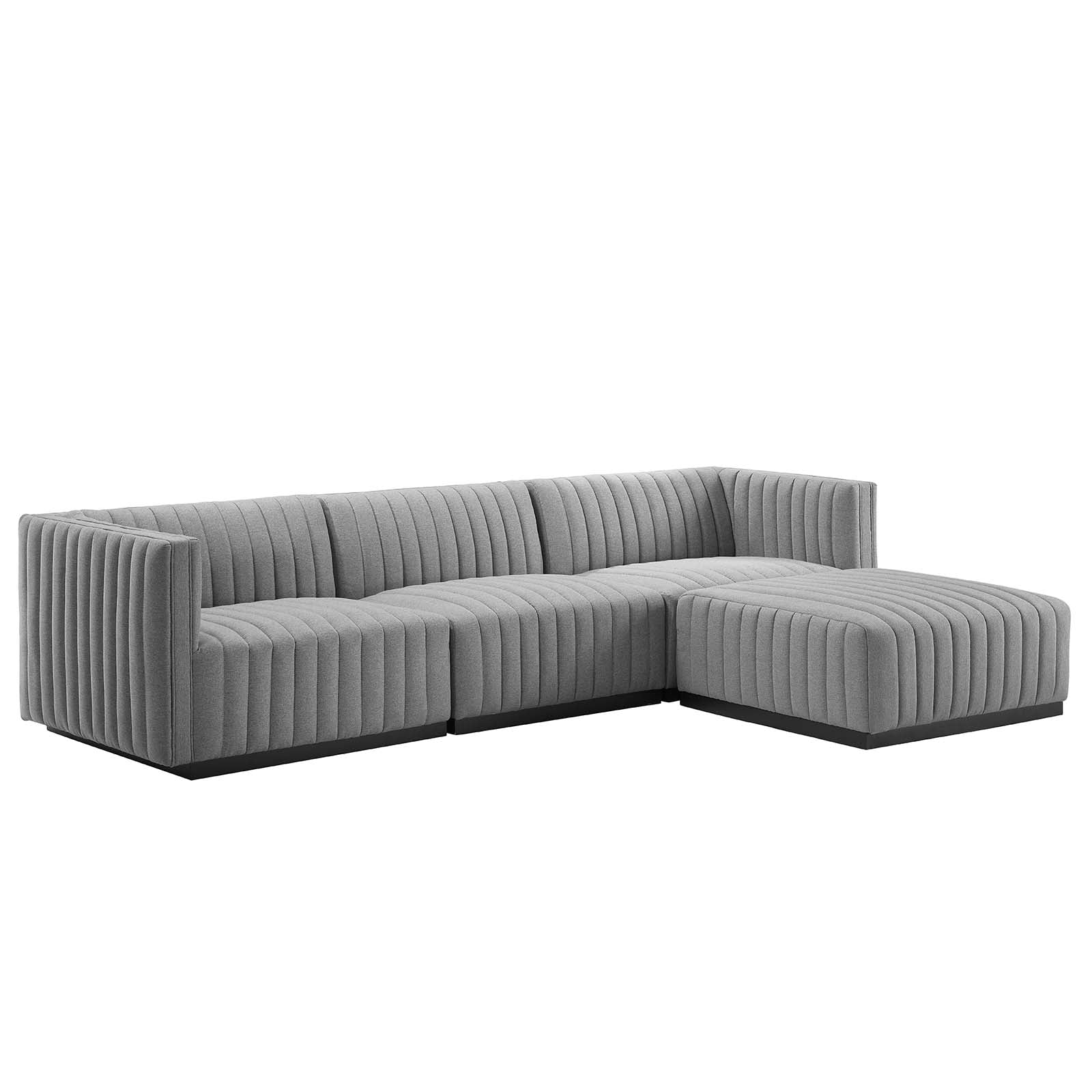 Conjure Channel Tufted Upholstered Fabric 4-Piece Sectional Sofa By Modway - EEI-5788 | Sectional - 2
