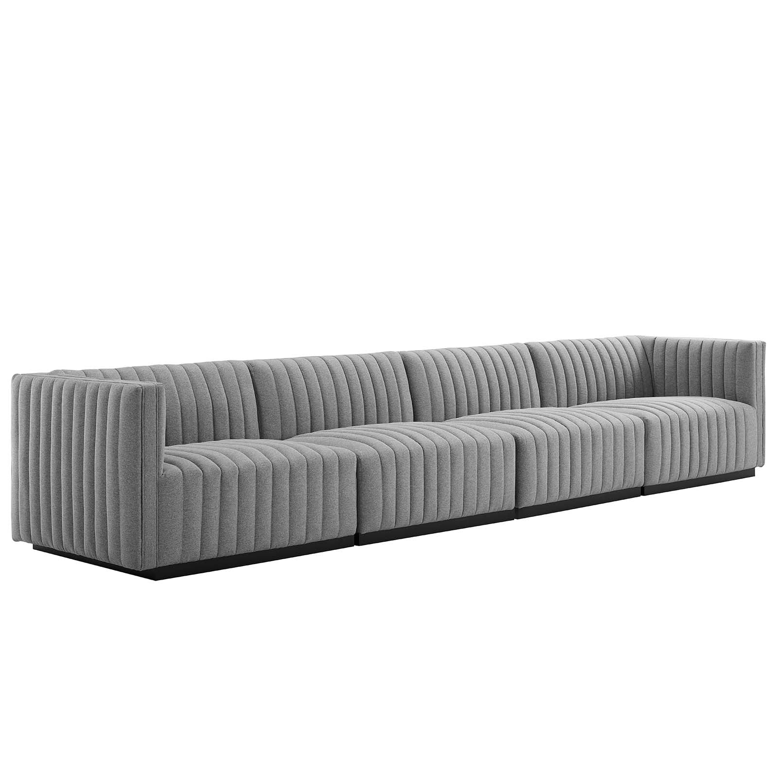 Conjure Channel Tufted Upholstered Fabric 4-Piece Sofa By Modway - EEI-5789 | Sectional - 2