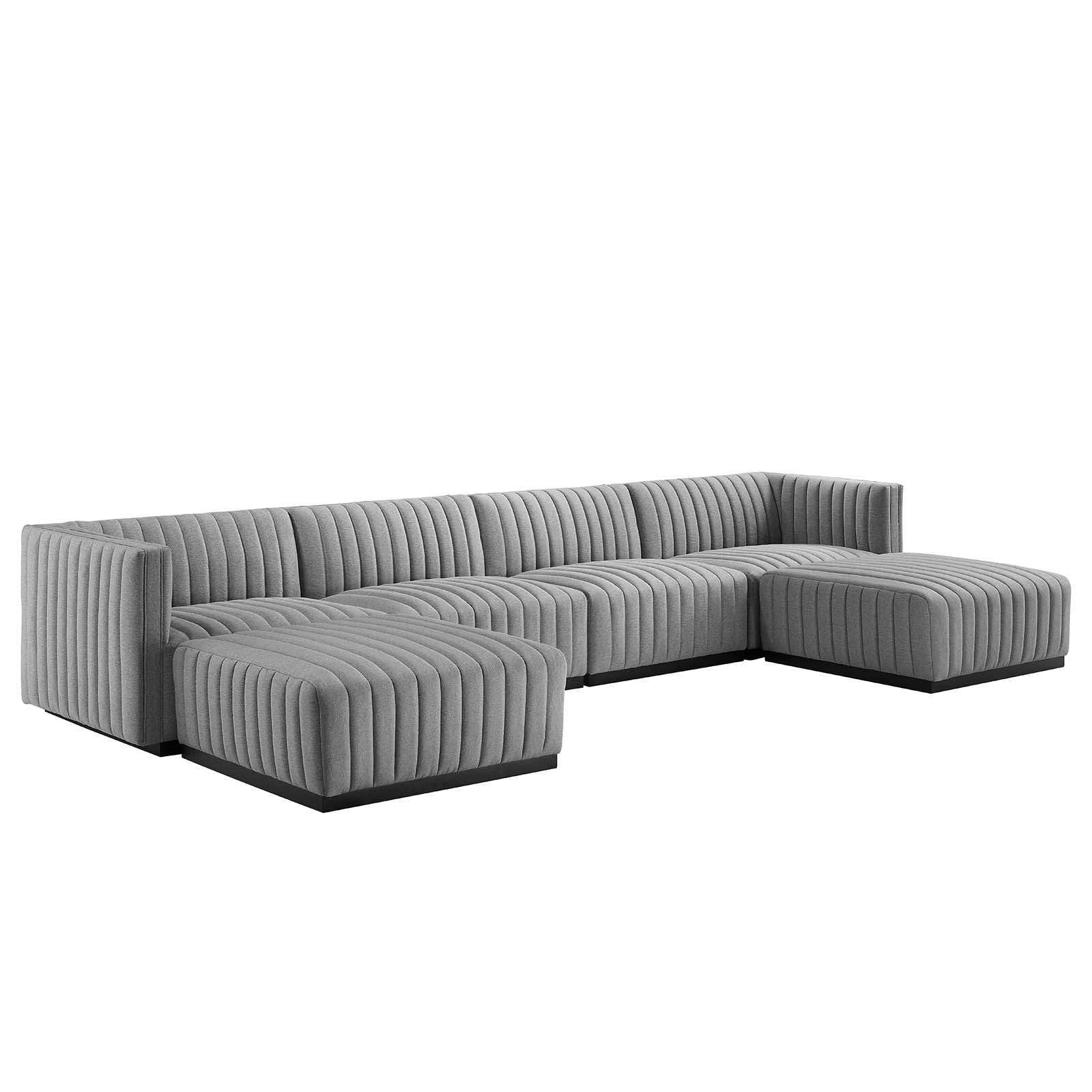Conjure Channel Tufted Upholstered Fabric 6-Piece Sectional Sofa By Modway - EEI-5790 | Sectional - 2