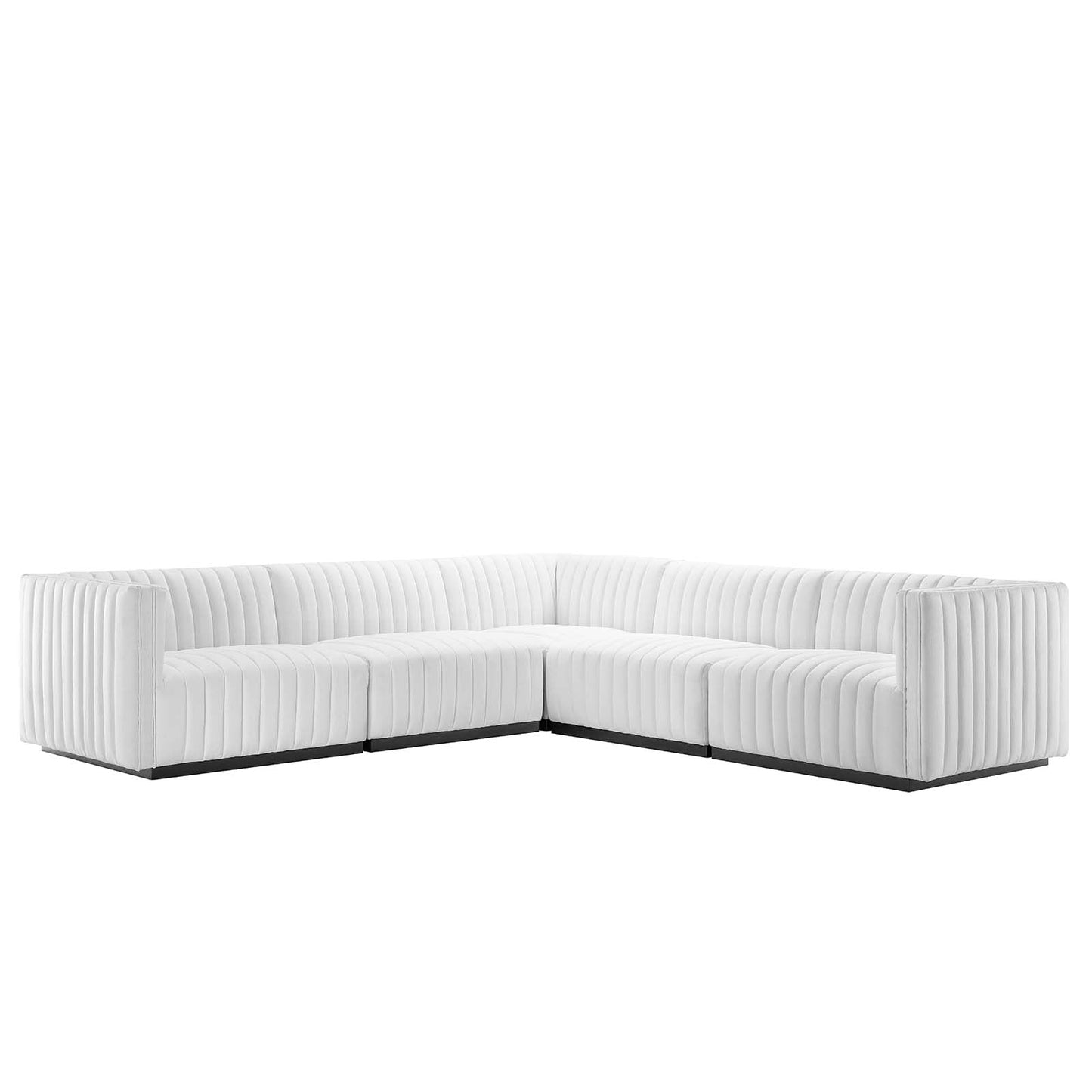 Conjure Channel Tufted Upholstered Fabric 5-Piece L-Shaped Sectional By Modway - EEI-5793 | Sectional - 3