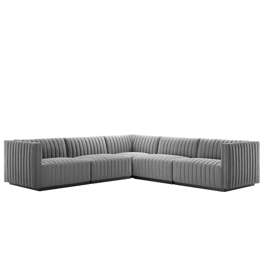 Conjure Channel Tufted Upholstered Fabric 5-Piece L-Shaped Sectional By Modway - EEI-5794 | Sectional - 2