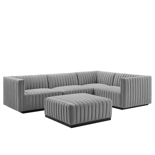 Conjure Channel Tufted Upholstered Fabric 5-Piece Sectional By Modway - EEI-5797 | Sectional - 2