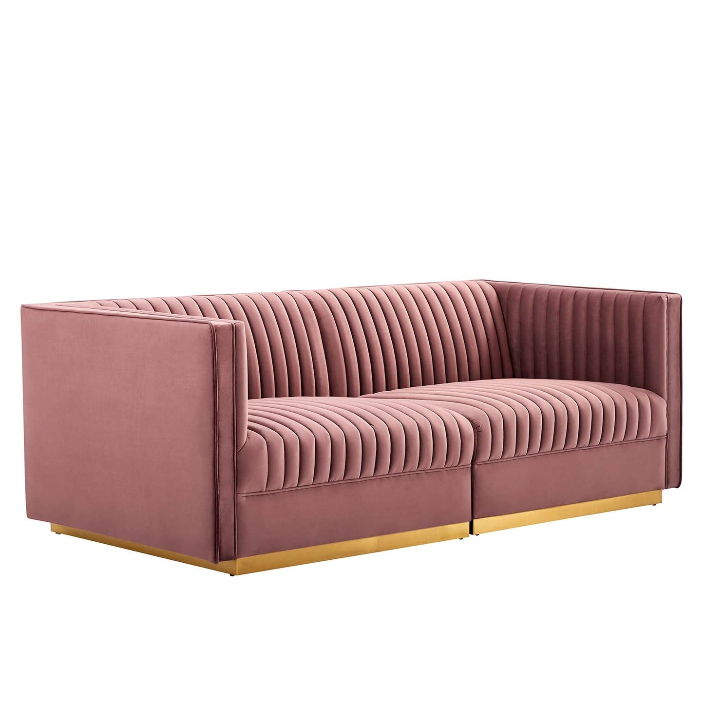 Sanguine Channel Tufted Performance Velvet Modular Sectional Sofa Loveseat By Modway - EEI-5824 | Loveseats | Modishstore