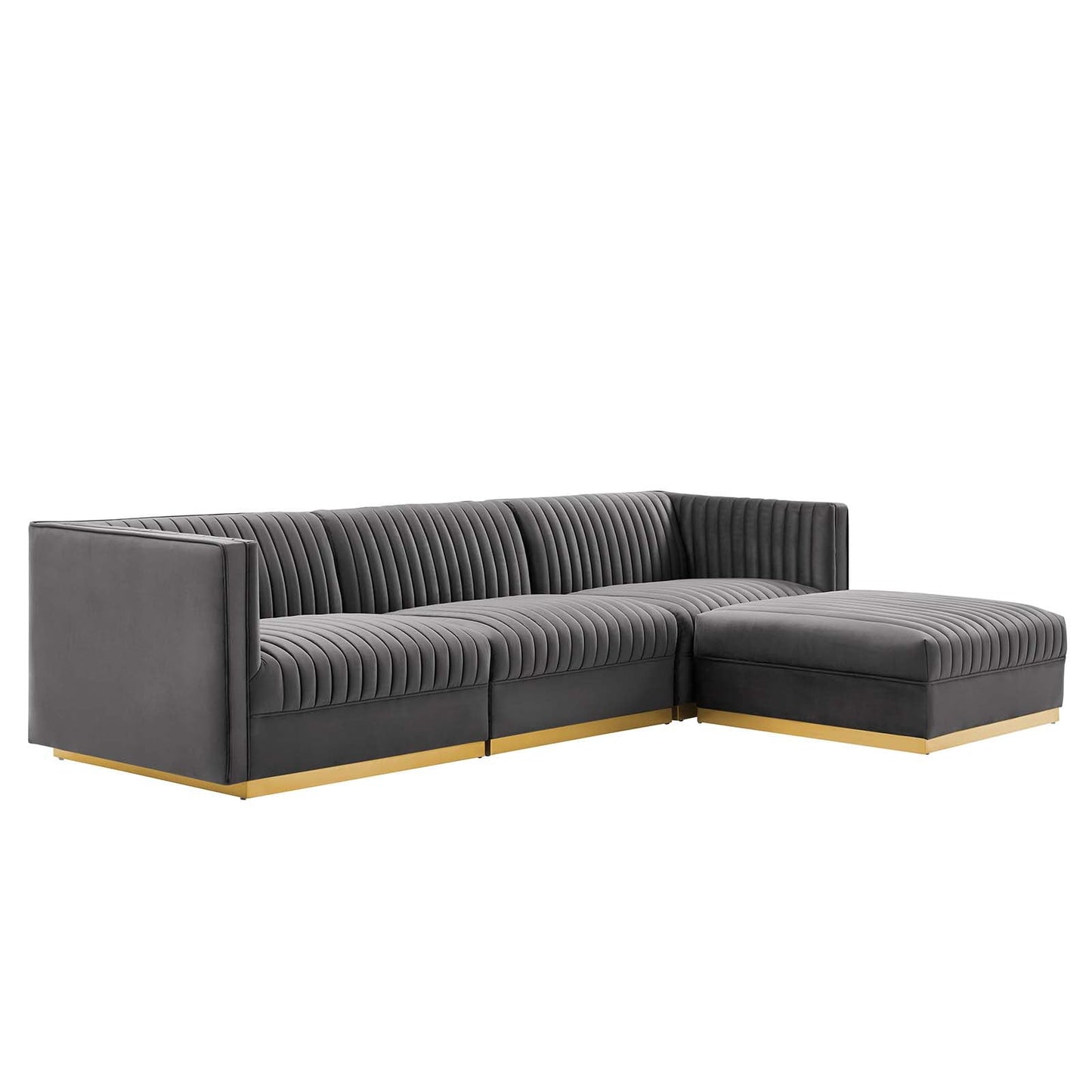 Sanguine Channel Tufted Performance Velvet 4-Piece Modular Sectional Sofa By Modway - EEI-5826 | Sectional | Modishstore - 2