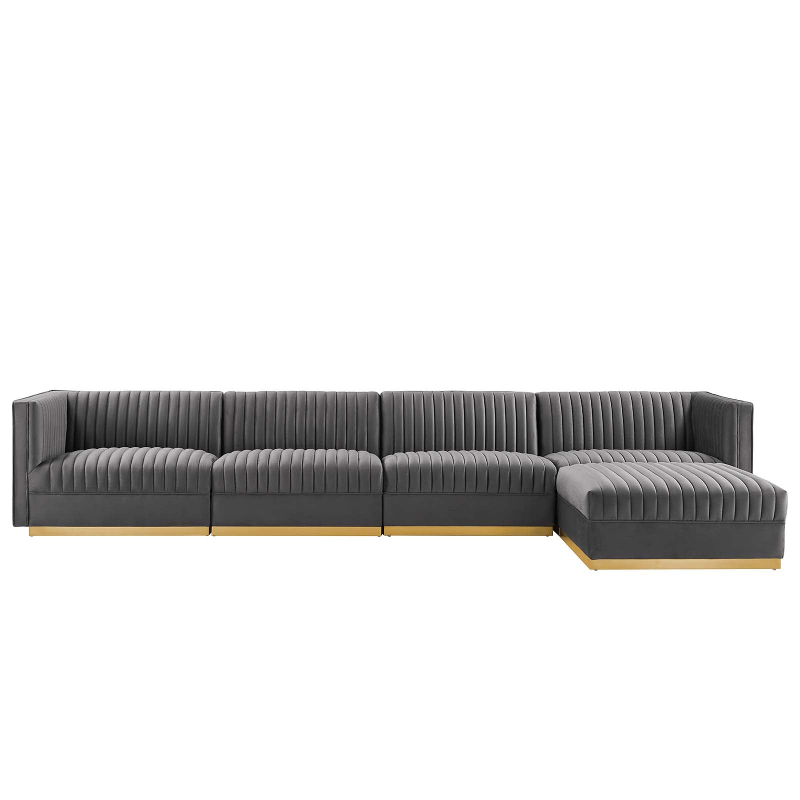 Sanguine Channel Tufted Performance Velvet 5-Piece Modular Sectional Sofa By Modway - EEI-5828 | Sectional | Modishstore - 2