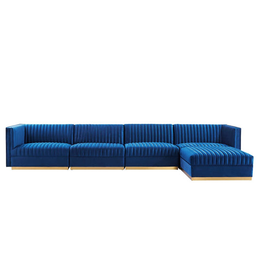 Sanguine Channel Tufted Performance Velvet 5-Piece Modular Sectional Sofa By Modway - EEI-5828 | Sectional | Modishstore - 3