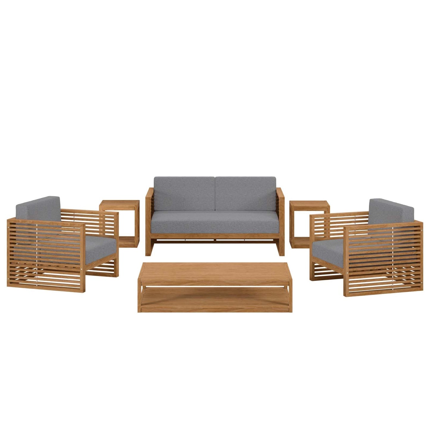 Carlsbad 6-Piece Teak Wood Outdoor Patio Outdoor Patio Set By Modway - EEI-5836 | Outdoor Sofas, Loveseats & Sectionals