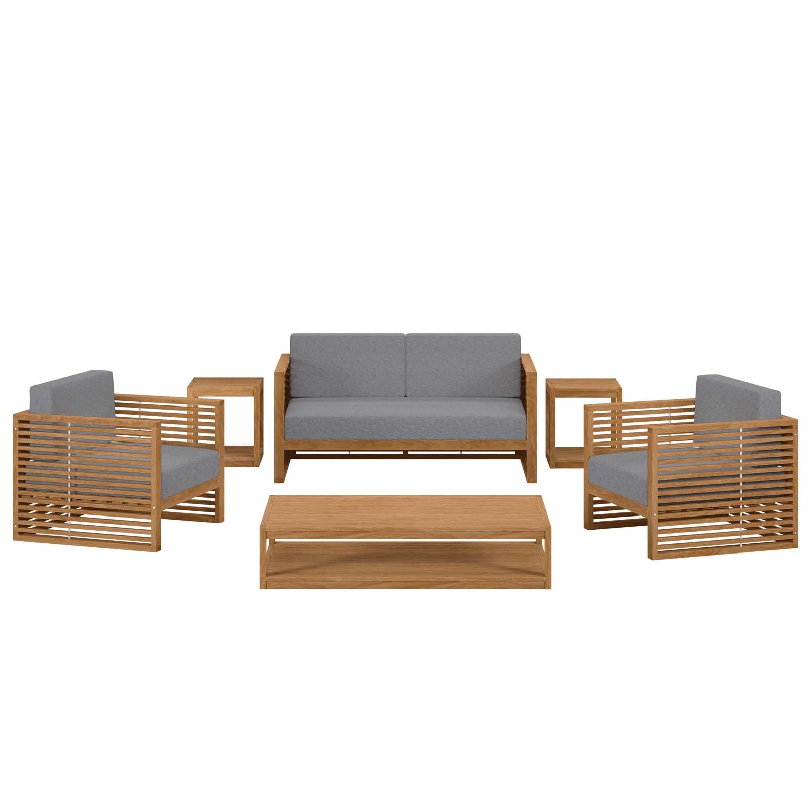 Carlsbad 6-Piece Teak Wood Outdoor Patio Outdoor Patio Set By Modway - EEI-5836 | Outdoor Sofas, Loveseats & Sectionals