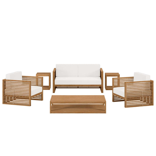 Carlsbad 6-Piece Teak Wood Outdoor Patio Outdoor Patio Set By Modway - EEI-5836 | Outdoor Sofas, Loveseats & Sectionals - 3