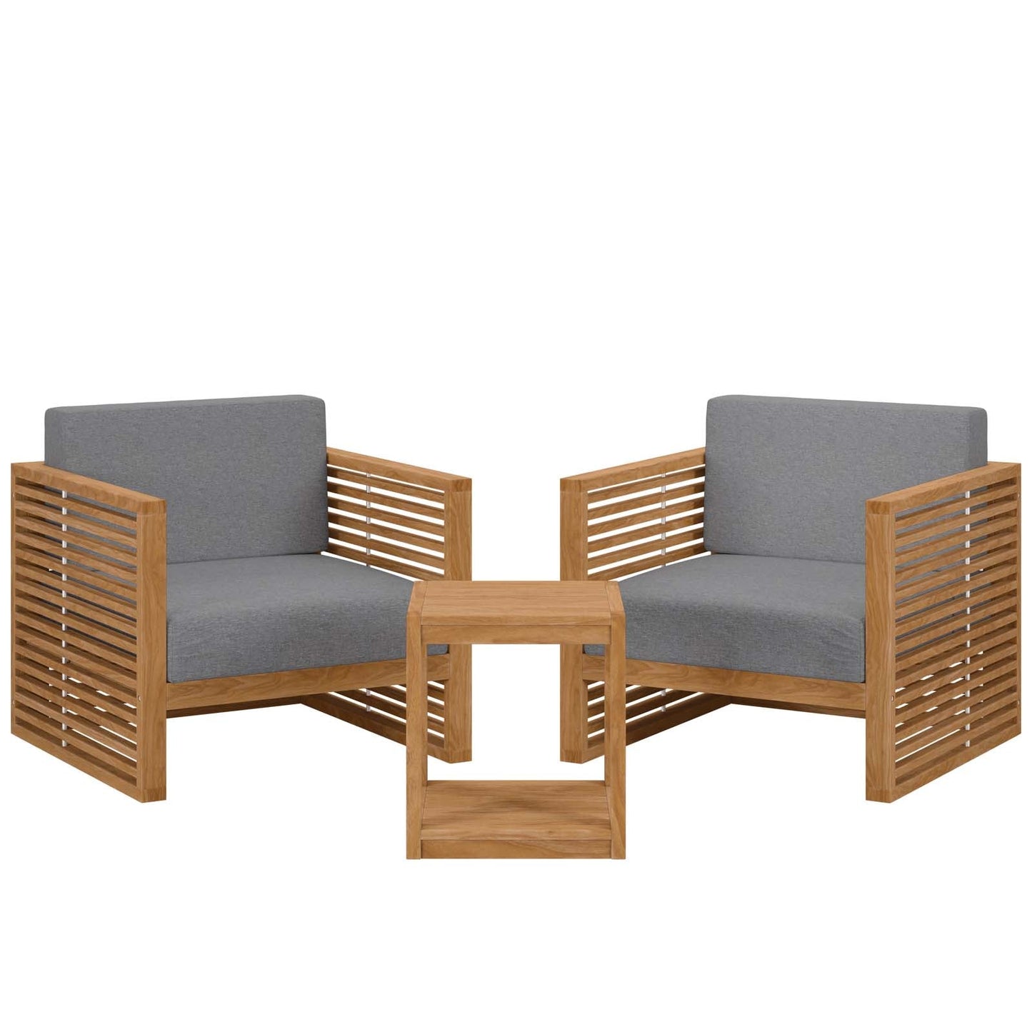 Carlsbad 3-Piece Teak Wood Outdoor Patio Outdoor Patio Set By Modway - EEI-5838 | Outdoor Sofas, Loveseats & Sectionals