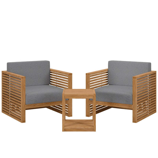 Carlsbad 3-Piece Teak Wood Outdoor Patio Outdoor Patio Set By Modway - EEI-5838 | Outdoor Sofas, Loveseats & Sectionals