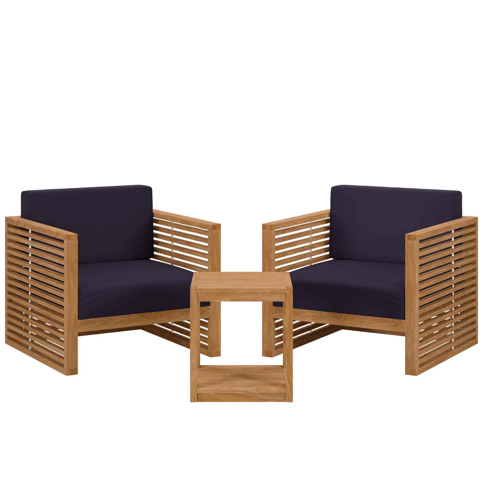 Carlsbad 3-Piece Teak Wood Outdoor Patio Outdoor Patio Set By Modway - EEI-5838 | Outdoor Sofas, Loveseats & Sectionals - 2